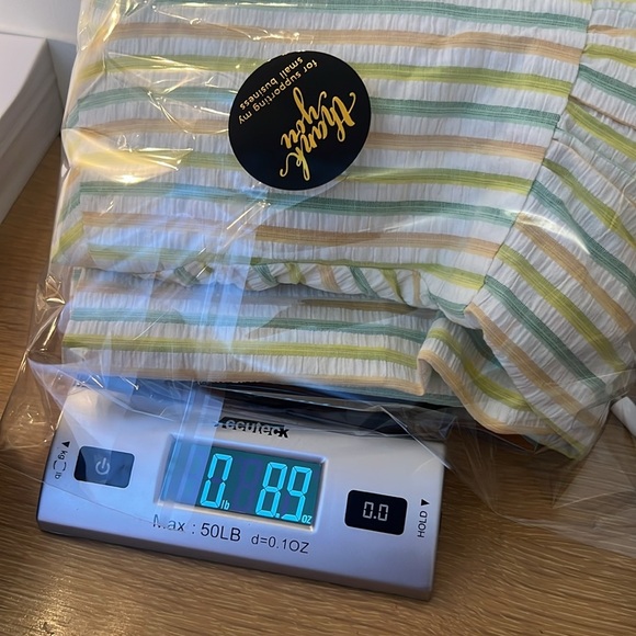 Vintage 60s 70s Seersucker House Coat Striped Lounge Dress Ric Rac Trim Mumu - Picture 14 of 14